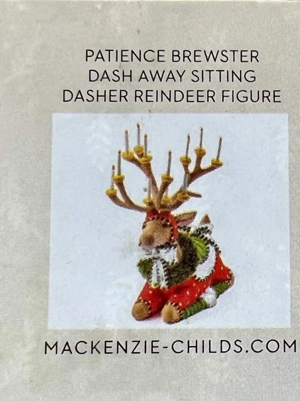 MacKenzie-Childs Patience Brewster Dash Away Sitting Dancer Reindeer Figure